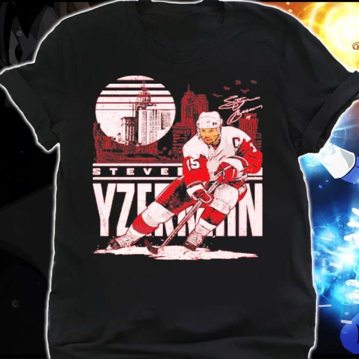 Steve Yzerman Detroit City Skyline Hockey Shirt t-shirt shirt