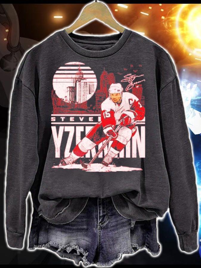 Steve Yzerman Detroit City Skyline Hockey Shirt t-shirt sweatshirt
