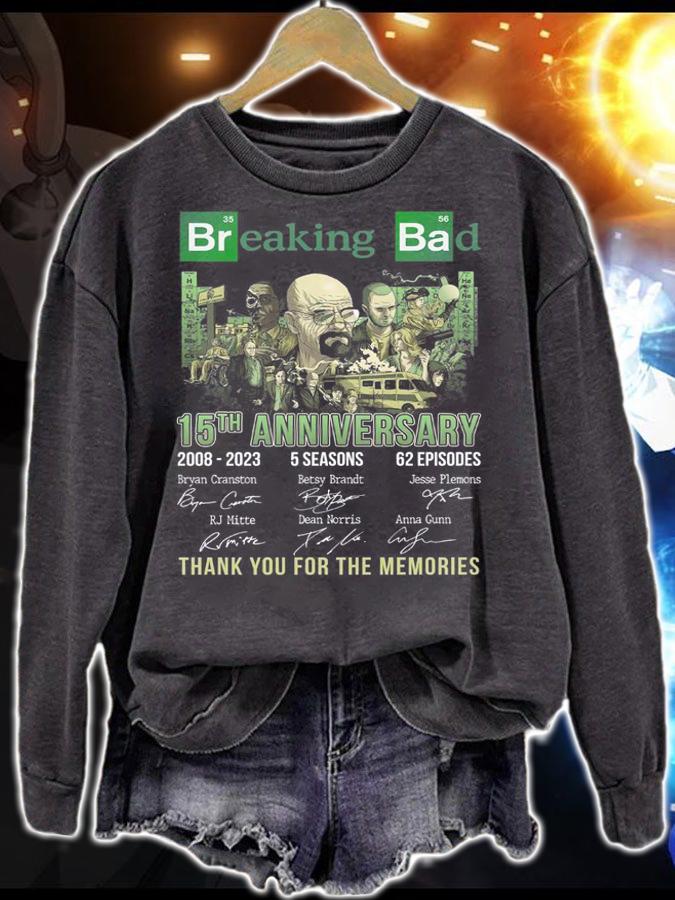 15th Anniversary Breaking Bad 2008-2023 5 Seasons 62 Ep Signatures t-shirt sweatshirt