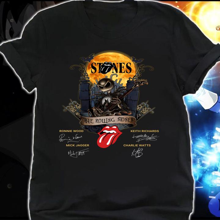 Halloween The Rolling Stones Jack Skellington Signatures t-shirt shirt