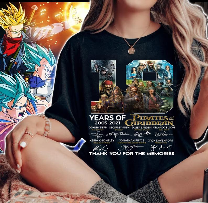 Pirates Of The Caribbean 18 Years Of 2003-2021 Thank You For The Memories t-shirt woman shirt