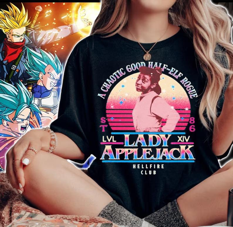 Stranger Things 4 Erica Lady Applejack Hellfire Club Poster T-Shirt t-shirt woman shirt