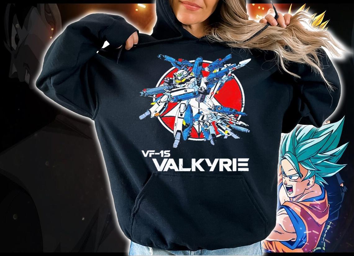 VF-1S Valkyrie Vintage Skull Squadron Macross Shirt t-shirt hoodie