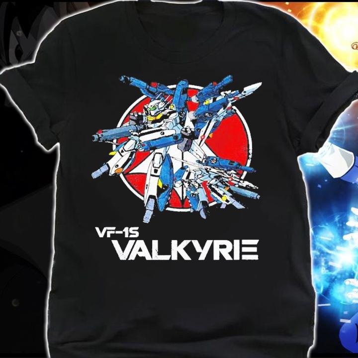 VF-1S Valkyrie Vintage Skull Squadron Macross Shirt t-shirt shirt