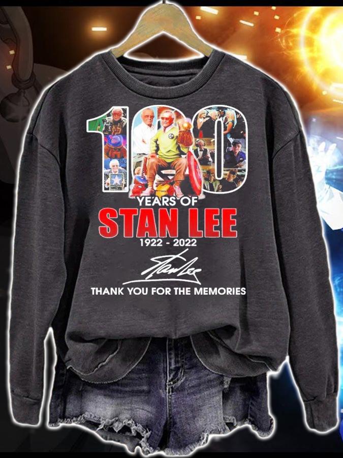 100 Years Of Stan Lee 1922-2022 Signatures Thank You For The Memories Shirt t-shirt sweatshirt