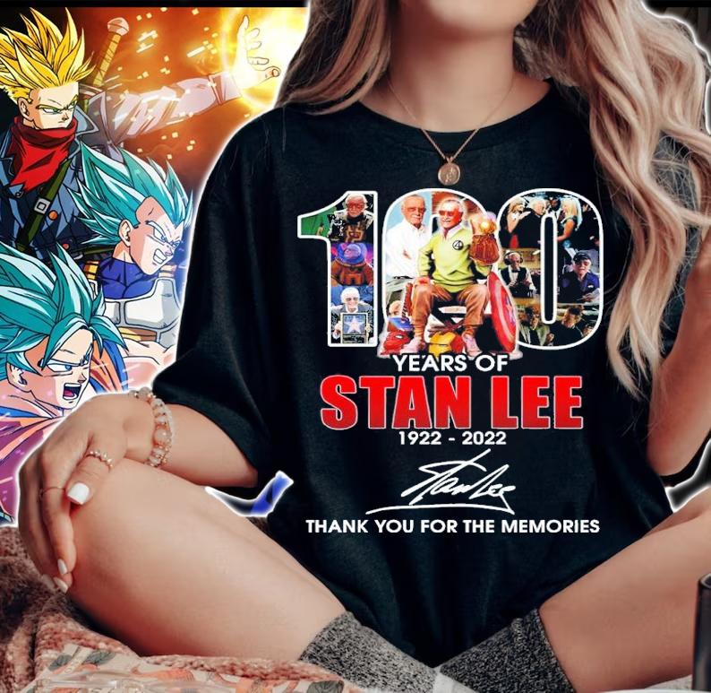 100 Years Of Stan Lee 1922-2022 Signatures Thank You For The Memories Shirt t-shirt woman shirt