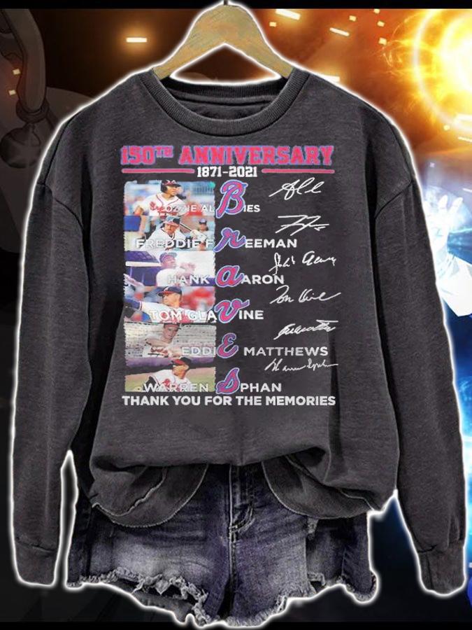 150th Anniversary Braves Signatures Thank You For The Memories Shirt t-shirt sweatshirt