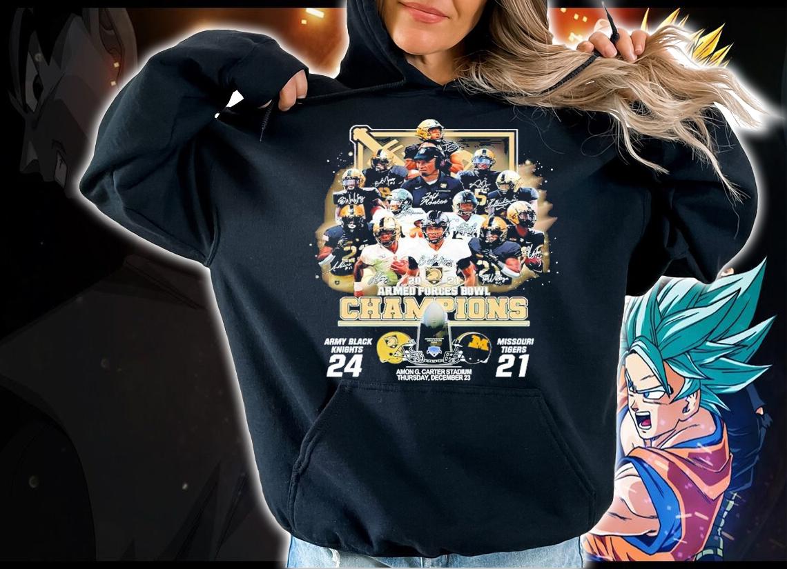 2021 Armed Forces Bowl Army Black Knights 24 Vs Missouri Tigers 21 Signatures Shirt t-shirt hoodie