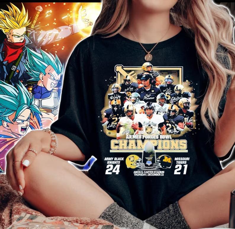 2021 Armed Forces Bowl Army Black Knights 24 Vs Missouri Tigers 21 Signatures Shirt t-shirt woman shirt