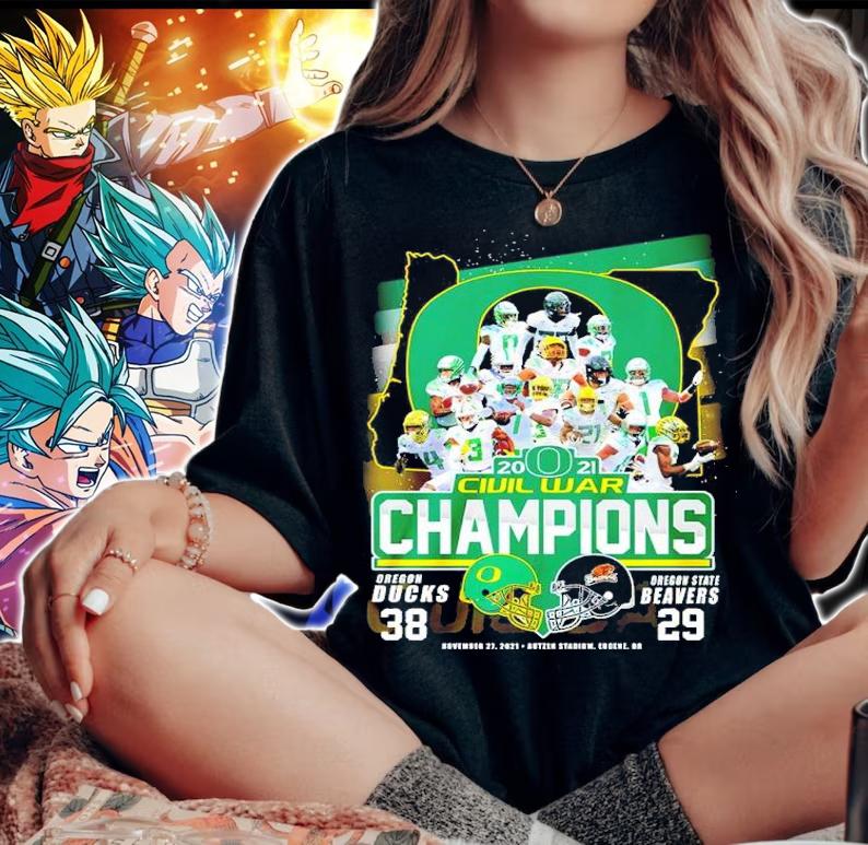 2021 Civil War Champions Oregon Ducks 38 Vs Oregon State Beavers 29 Shirt t-shirt woman shirt