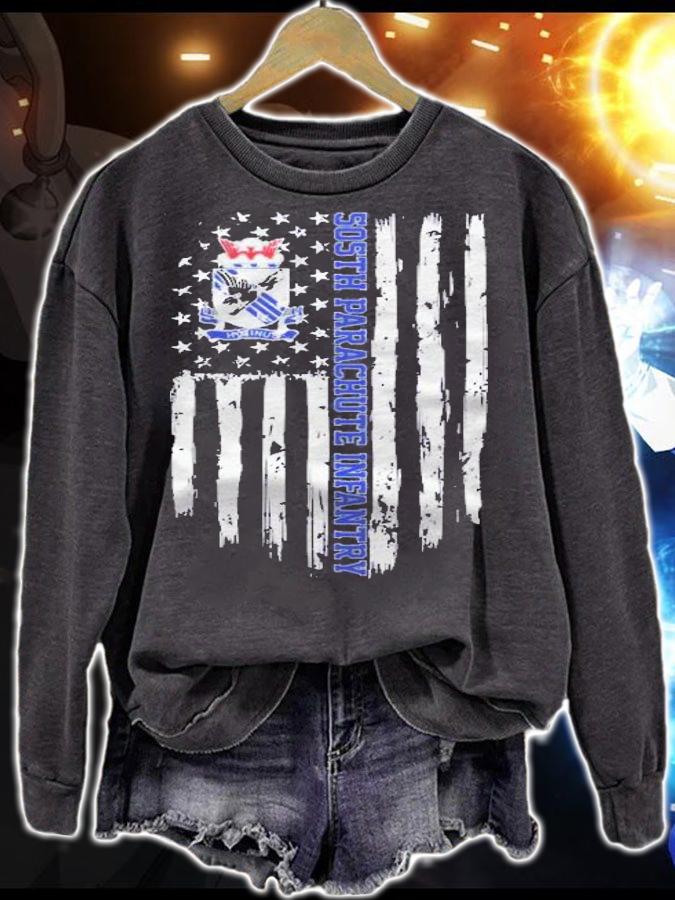 505Th Parachute Infantry Regiment American Flag Pullover Shirt t-shirt sweatshirt