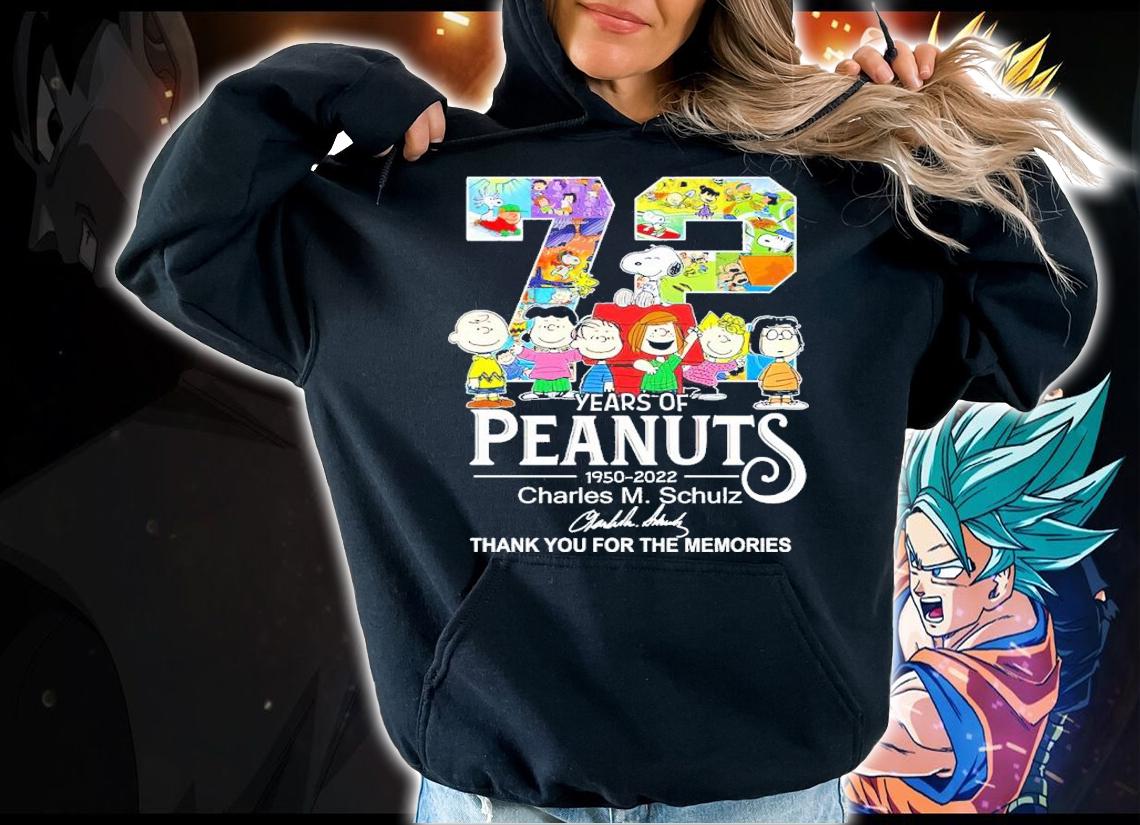 72 Years Of Peanuts 1950-2022 Charles M. Schulz Signatures Thank You For The Memories Shirt t-shirt hoodie
