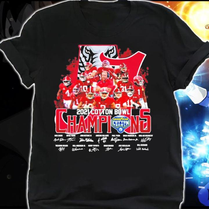 2021 Cotton Bowl Champions Alabama Crimson Tide signatures shirt t-shirt shirt