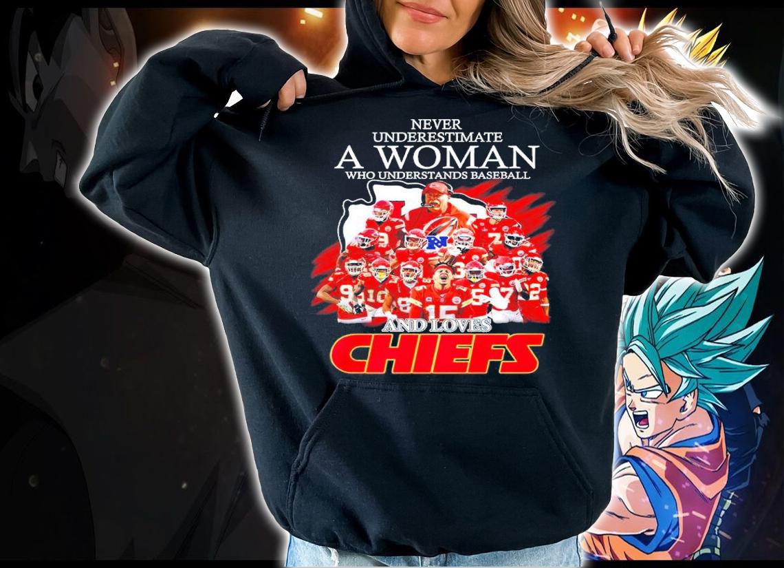 A woman who understands baseball and loves Kansas City Chiefs signatures shirt t-shirt hoodie