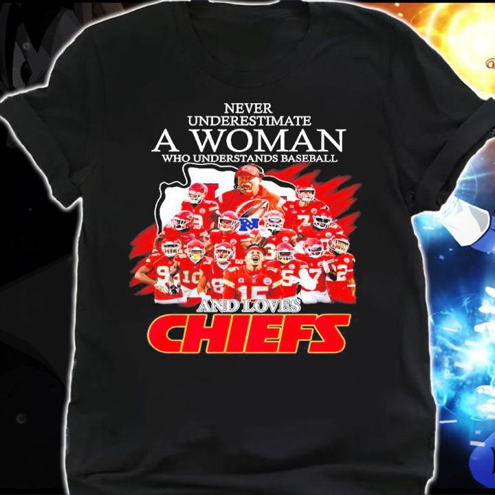 A woman who understands baseball and loves Kansas City Chiefs signatures shirt t-shirt shirt