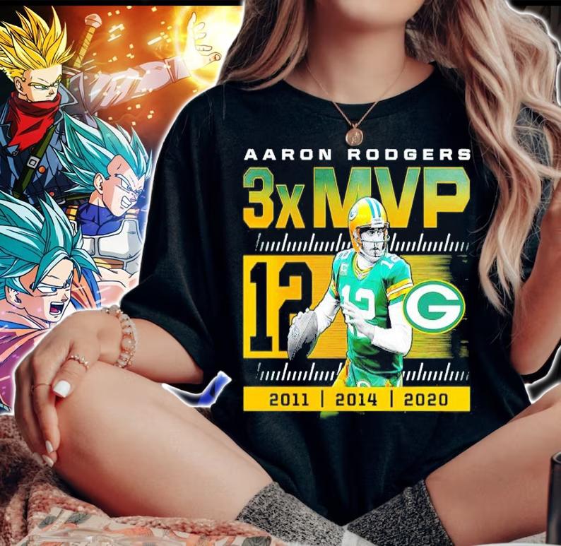 Aaron Rodgers 3x MVP Green Bay Packers Shirt t-shirt woman shirt