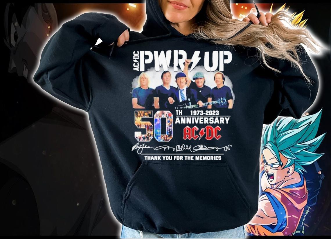 AC DC PWR Up 50th Anniversary 1973-2023 ACDC Signatures Thank You For The Memories Shirt t-shirt hoodie