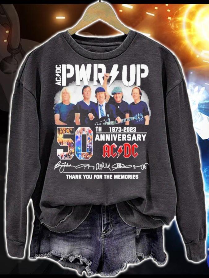 AC DC PWR Up 50th Anniversary 1973-2023 ACDC Signatures Thank You For The Memories Shirt t-shirt sweatshirt
