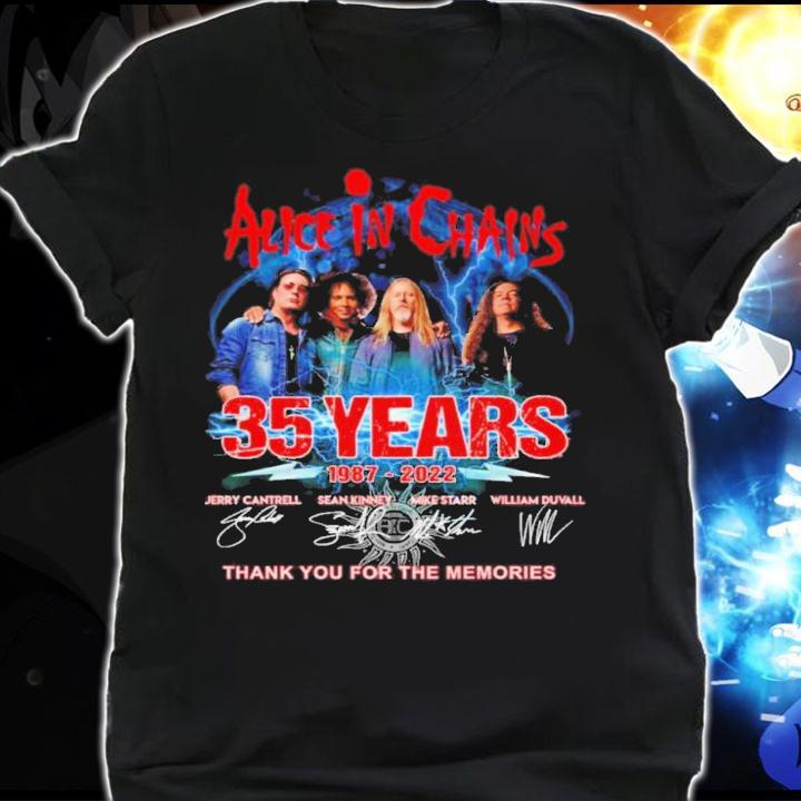 Alice In Chains 35 Years 1987-2022 Signatures Thank You For The Memories t-shirt shirt