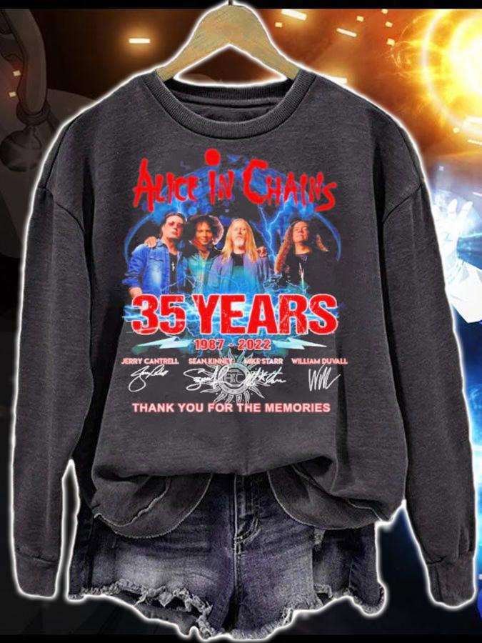 Alice In Chains 35 Years 1987-2022 Signatures Thank You For The Memories t-shirt sweatshirt