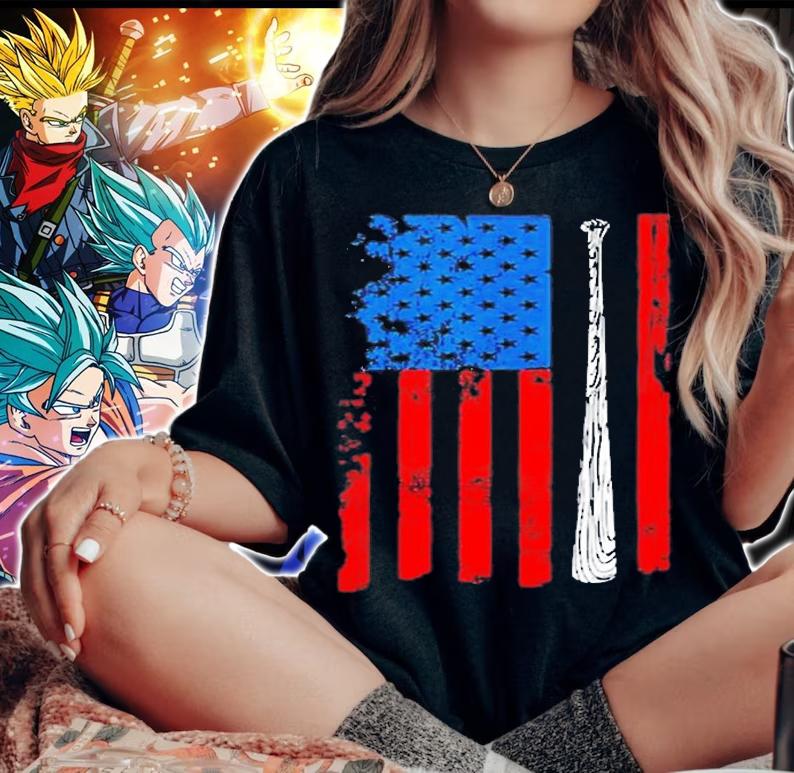 American Flag Baseball T-Shirt t-shirt woman shirt
