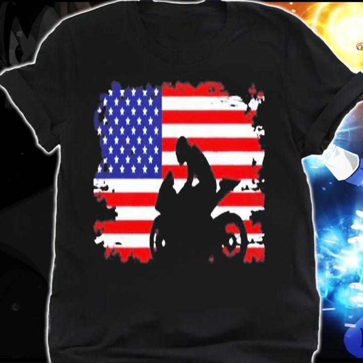 American Flag Motorcycle Apparel T-Shirt t-shirt shirt