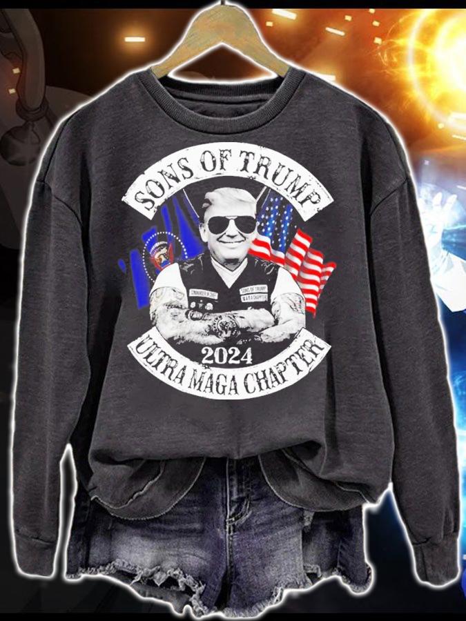 American Flag Sons Of Trump 2024 Maga Chapter Shirt t-shirt sweatshirt