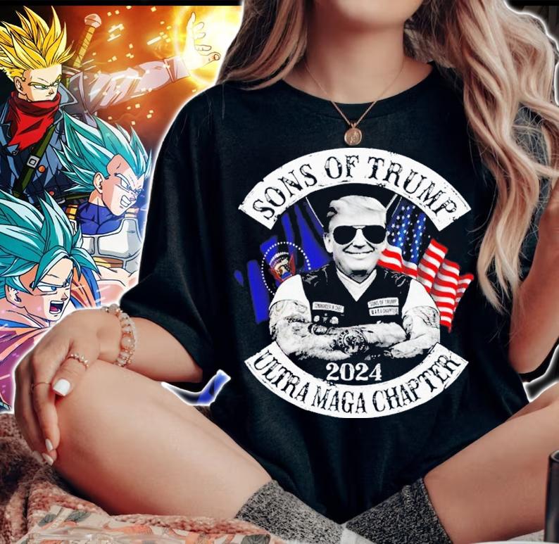 American Flag Sons Of Trump 2024 Maga Chapter Shirt t-shirt woman shirt