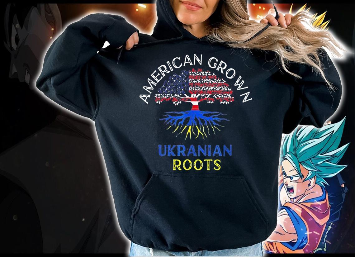 American Grown Ukrainian Roots Ukrainian Flag T-Shirt t-shirt hoodie