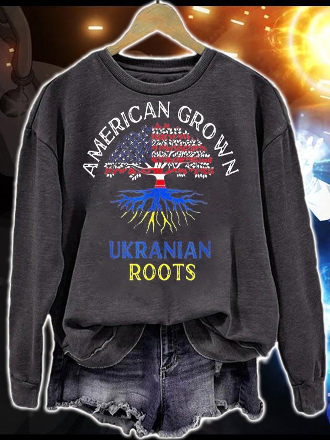 American Grown Ukrainian Roots Ukrainian Flag T-Shirt t-shirt sweatshirt