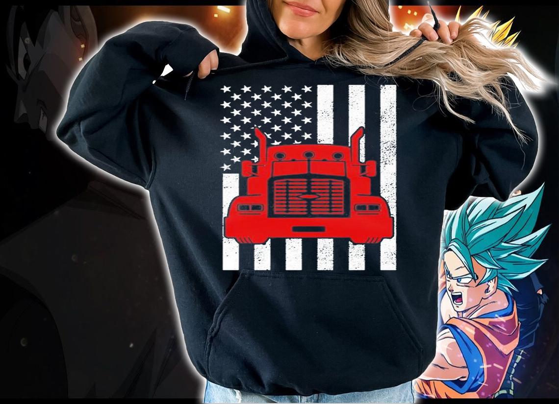 American Trucker USA Flag T-Shirt t-shirt hoodie