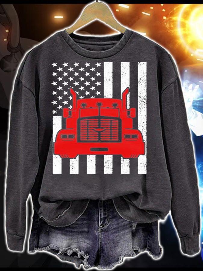 American Trucker USA Flag T-Shirt t-shirt sweatshirt