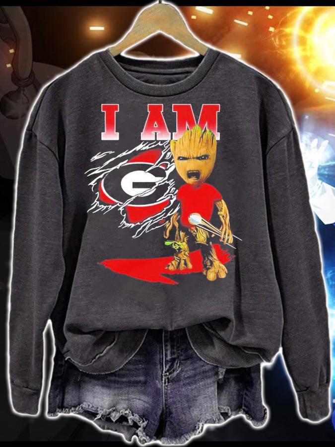 Baby Groot I Am Georgia Bulldogs Shirt t-shirt sweatshirt