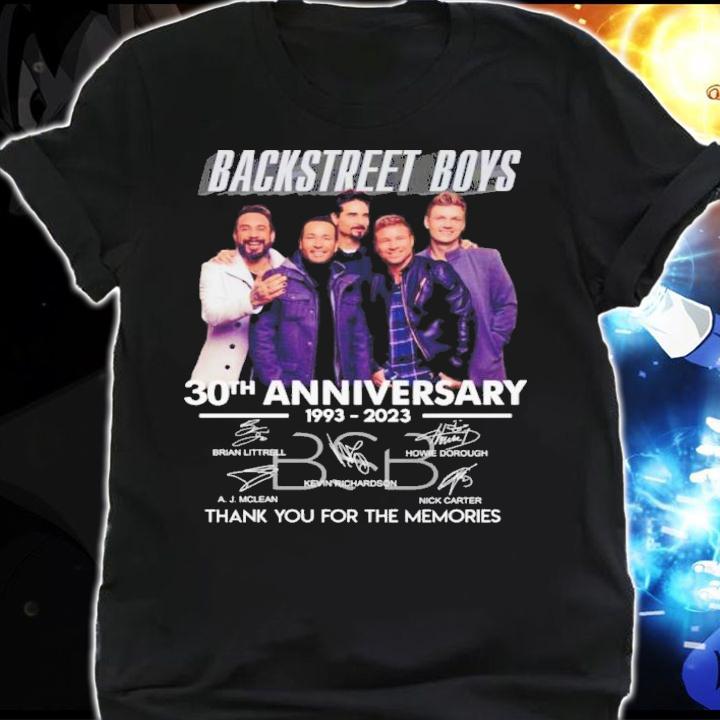 Backstreet Boys 30th Anniversary 1993-2023 Signatures Thank You For The Memories Shirt t-shirt shirt