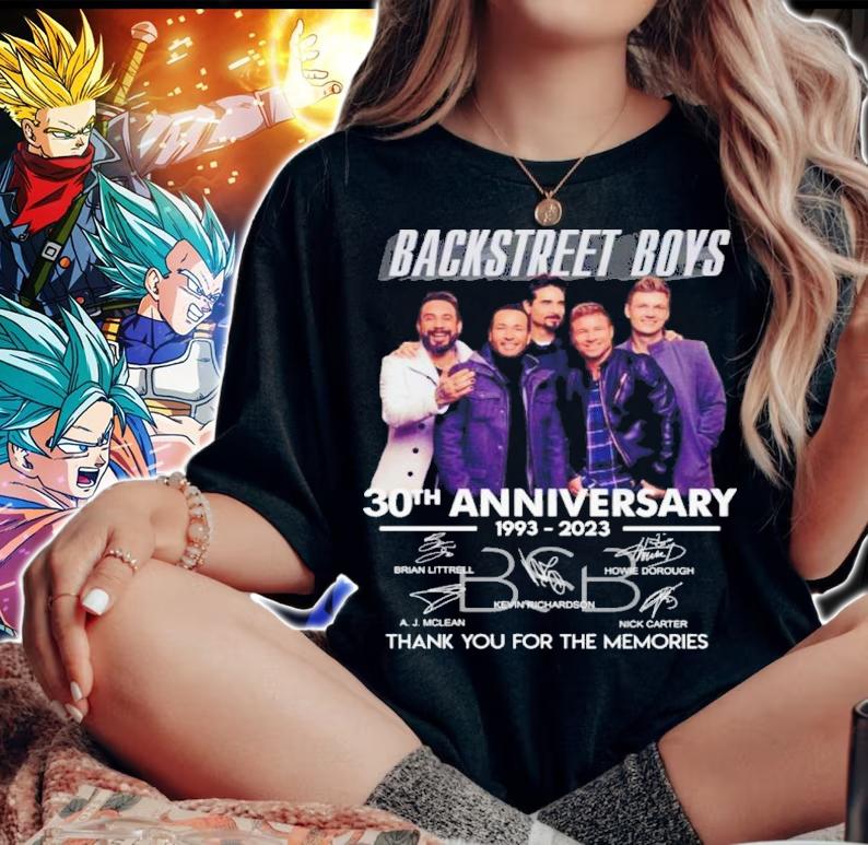 Backstreet Boys 30th Anniversary 1993-2023 Signatures Thank You For The Memories Shirt t-shirt woman shirt