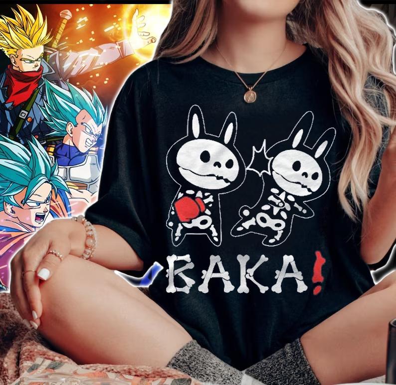 Baka! Idiot! Funny Halloween Skeleton Anime For Men & Women Shirt t-shirt woman shirt