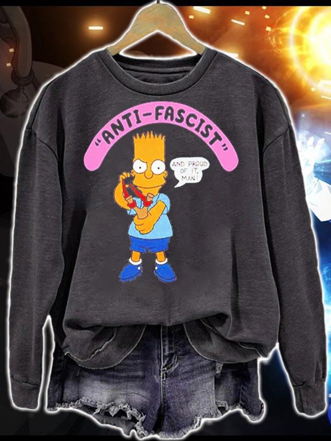Bart Simpson Anti Fascist And Proud Of It Man Shirt t-shirt sweatshirt