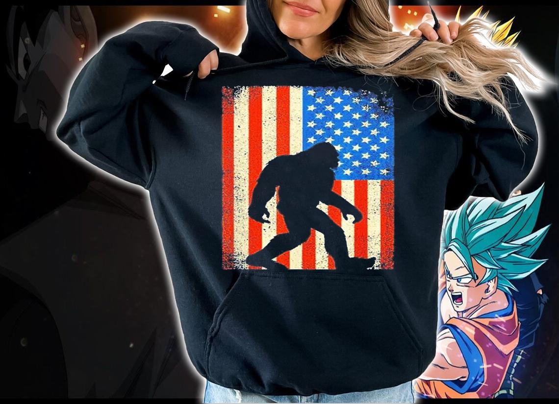 Bigfoot Sasquatch I Believe Patriot American Flag t-shirt hoodie