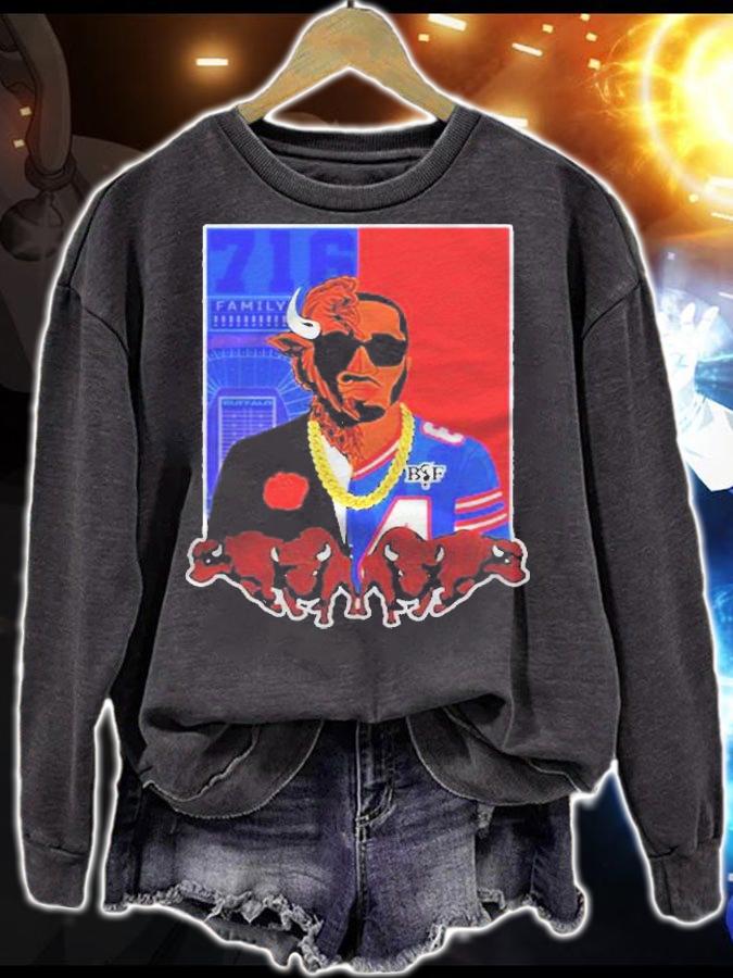 Bills And Benny Collab Split Face Maddy Glab 716 Mafia Buffalo Bills t-shirt sweatshirt