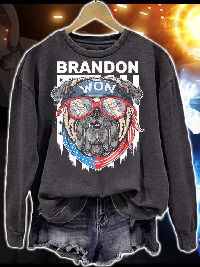 Brandon Won Let's Go Branson Brandon American Bulldog US Flag T-Shirt t-shirt sweatshirt