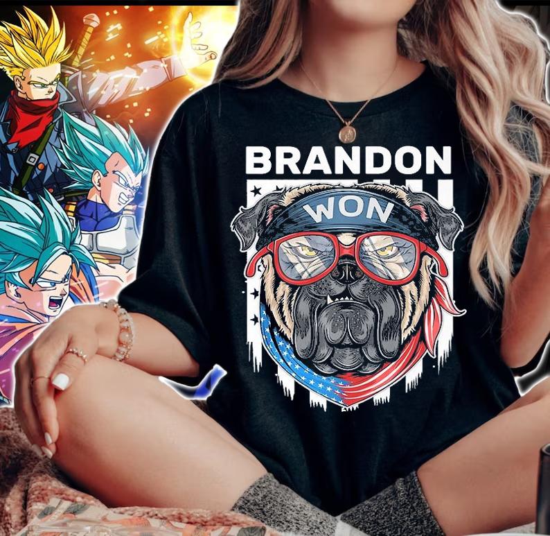 Brandon Won Let's Go Branson Brandon American Bulldog US Flag T-Shirt t-shirt woman shirt
