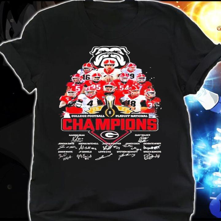 Georgia Bulldogs 2022 College Football Playoff National Champions signatures shirt t-shirt shirt