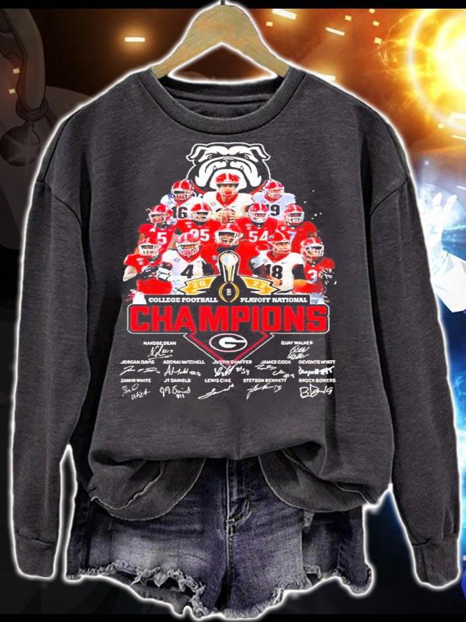 Georgia Bulldogs 2022 College Football Playoff National Champions signatures shirt t-shirt sweatshirt