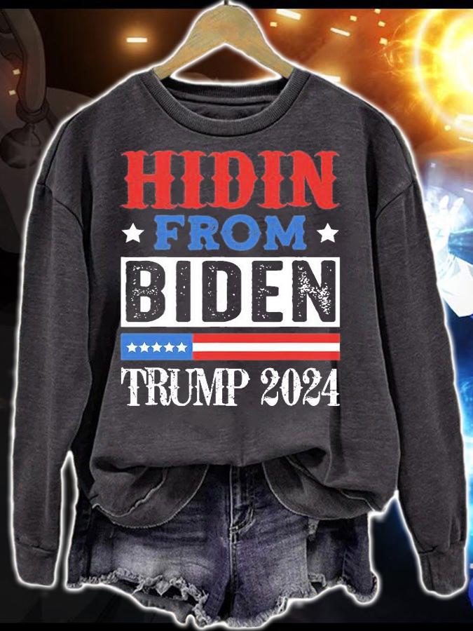 Hidin From Biden Trump 2024 Vintage T-Shirt t-shirt sweatshirt