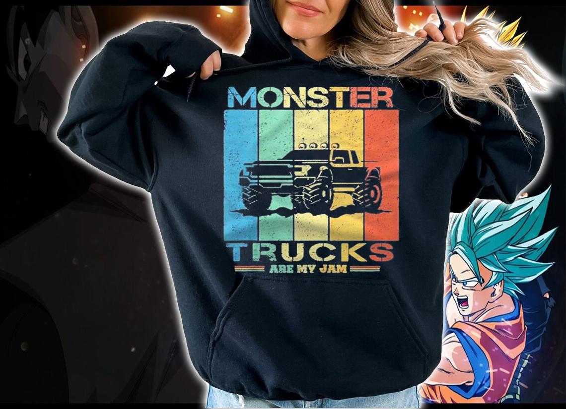 Retro Vintage Monster Truck Are My Jam Sunset Cool Shirt t-shirt hoodie