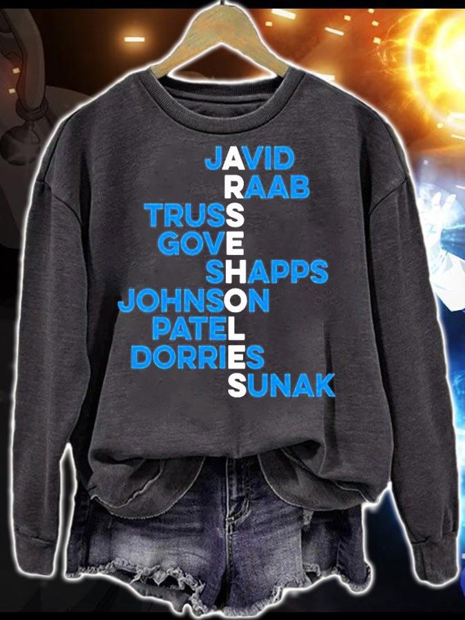 Javid Raab Truss Gove Shapps Johnson Patel Dorries Sunak T-Shirt t-shirt sweatshirt