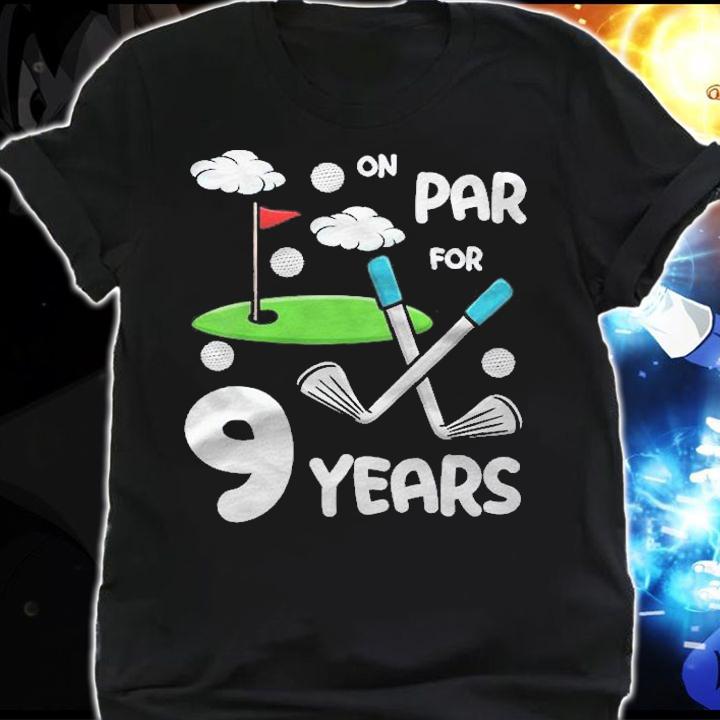 Kids 9Th Birthday Golf Funny Golfer 9 Year Old Boy Girl shirt t-shirt shirt