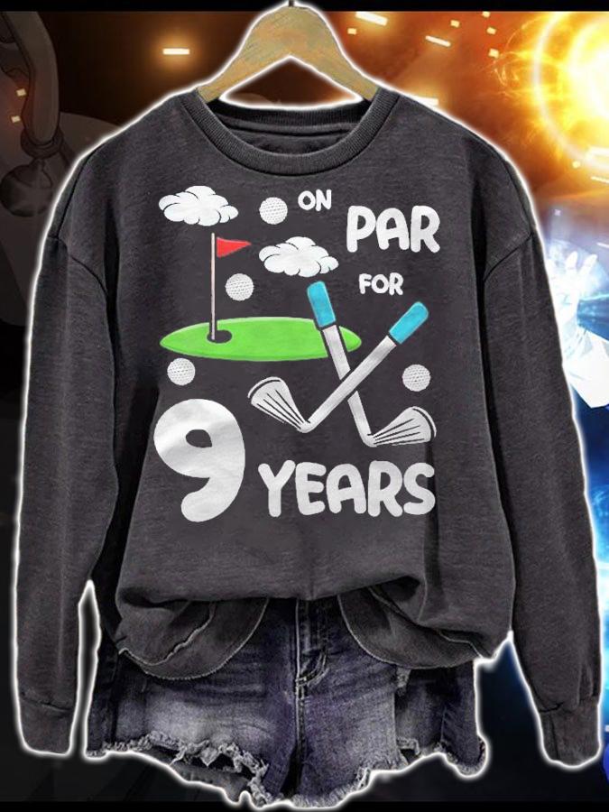 Kids 9Th Birthday Golf Funny Golfer 9 Year Old Boy Girl shirt t-shirt sweatshirt