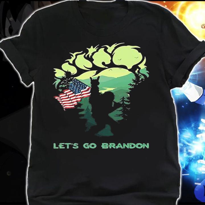 Let's Go Brandon Bigfoot American Flag T-Shirt t-shirt shirt
