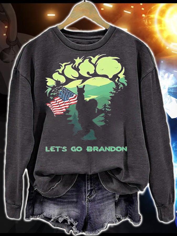 Let's Go Brandon Bigfoot American Flag T-Shirt t-shirt sweatshirt